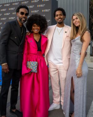 Tabitha Brown Instagram - Celebrating @mercyforanimals 25 years tonight❤️ #spreadlove #tabithabrown #mercyforanimals 
Dress by @themichelelopez