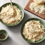 Martha Stewart Instagram - Two words: simple and cheesy. That's what makes this easy risotto recipe the perfect dish. With every creamy, comforting bite, you'll feel like you've been transported to northern Italy. Risotto has a reputation for requiring a lot of time, effort, and elbow grease, but this recipe couldn't be further from the truth. It only takes a few ingredients, and you don't need to be at the stove the whole time–risotto has a knack for doing its own thing in its own time. Get the recipe at the link in our bio. 📷: @rachelfromiowa