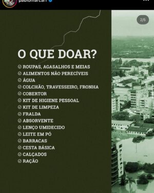 Aline Mineiro Instagram - ATENÇÃO 🚨

ARRASTA PRO LADO ——> Algumas opções de onde e como ajudar o RS🙏🏼❤️ COMPARTILHE O MÁXIMO QUE FOR POSSÍVEL…

Toda ajuda é bem vinda, ajude da forma que for possível e que seu coração mandar 🙏🏼

Quem tiver ou souber de mais lugares seguros para doações, adicione a essa publicação 🥹