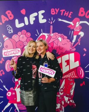 Fearne Cotton Instagram - It's not possible to fit one persons whole life, or what they meant to you, or the huge grief when they're gone into one tiny square on here, but I will try. 
I met this incredible woman @howtoglitteraturd 14 years ago (thanks to the wonderful @red.swan ) and i'm so grateful for every one of those years. I've spent all of today looking through so many photos of the brilliant, silly, magical and special times we spent together. When you were with her almost anything was possible. She would have an idea and two minutes later you'd be trying to plan how to bring it to life. She rarely took no for an answer in the best way possible; getting the best musicians out there to play at our charity festival for @coppafeel or convincing others to run marathons with giant boobs strapped to them. She lived fully, more than I've ever seen anyone live. 
I saw her cry once(I know there were other times with other friends of course), and I'm not saying that to encourage others to hold emotions in, I'm saying it because her magic was to always find another way. She saw small chinks of light as potential and opportunity. 
Her face was pure sunshine not only because she was as beautiful as an angel but also because she was kind and caring and vibrant. She asked me to design her a tattoo a few years ago and I'm proud to say a hand drawn trapeze artist sat across the scar on her chest. 
We talked about cats for way too long, talked about death (I was way too scared to talk about it before Kris taught me it was not just OK but necessary), ate cake together and sometimes sat in silence. I'm already running out of space here and theres so much more to say.
 So here we are, suddenly using words like 'was' instead of 'is' and pulling memories and photos out of the drawers. There's so much to celebrate and so much to mourn. I'm mostly thinking of Maren, Kris' twin. I love you mate. We are all here for you. 
This evening I will be lighting a candle for my dear mate who not only touched my life but saved many others. Kris, I love you. ❤️