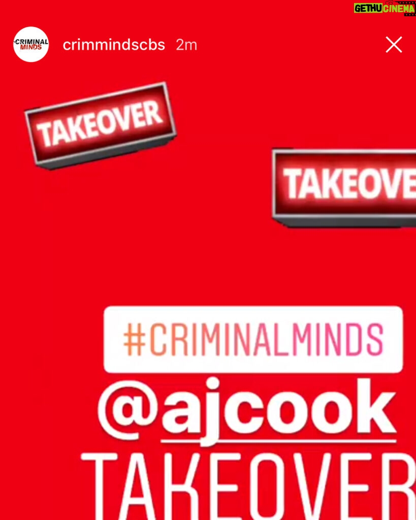 A.J. Cook Instagram - Head over to @crimmindscbs for more #bts exclusives. I’m taking over their feed ALL DAY!!!!!!!!😲🤯