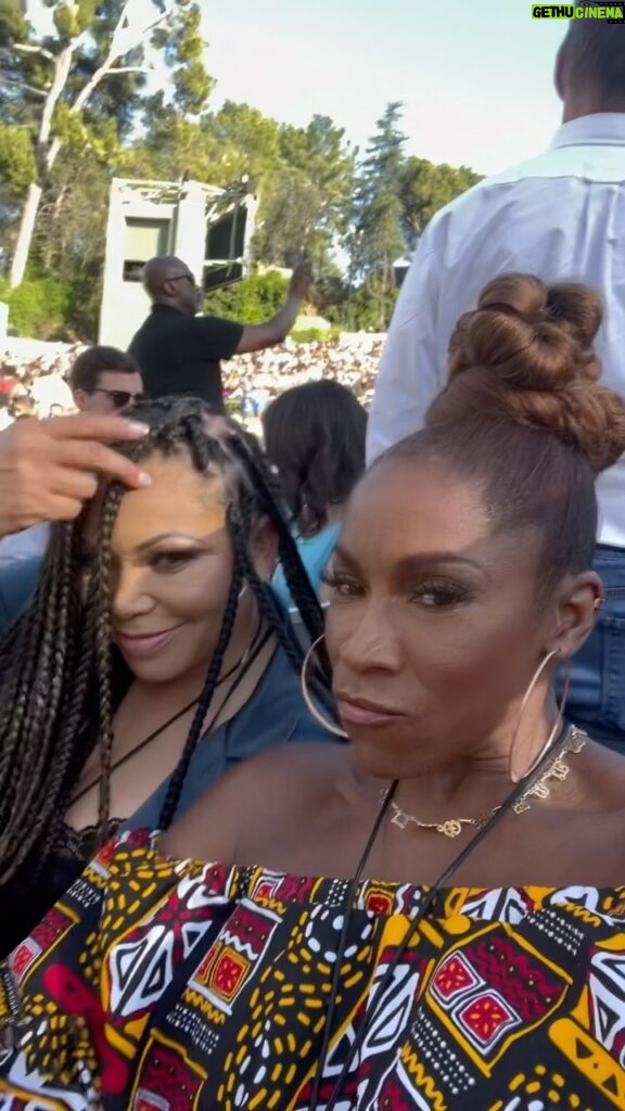 A.J. Johnson Instagram - A gorg evening at #Hollywoodbowl celebrating freedom with my ❤️@tishacampbellmartin . Y’all join the party LIVE on @cnn #juneteenth