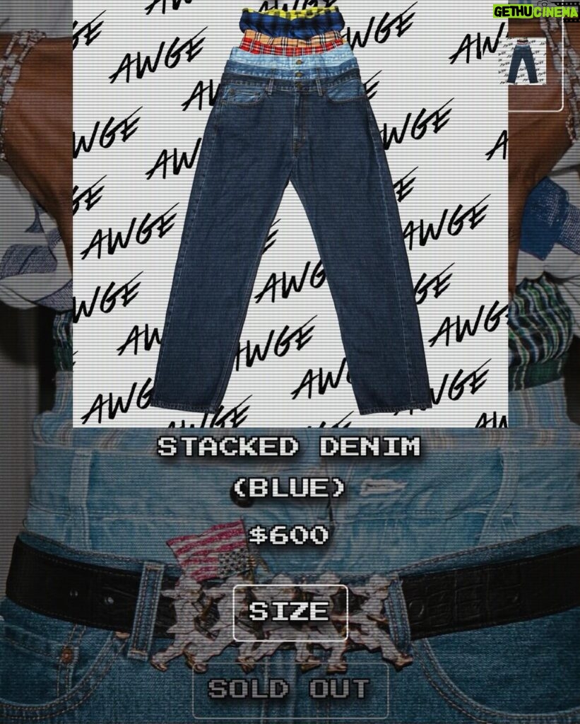 A$AP Rocky Instagram - ST🛑P THE SAG LOL (GR1M) $TACKED $AGGER DENIM PANT$ ALREADY SOLD OUT !!! AWGE.COM DONTBEDUMB-