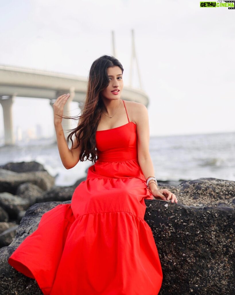 Aadhya Anand Instagram - My mind is full of you🍷 Photography - @shadank_photography . . . . #aadhyaanand #reddress #teenactor