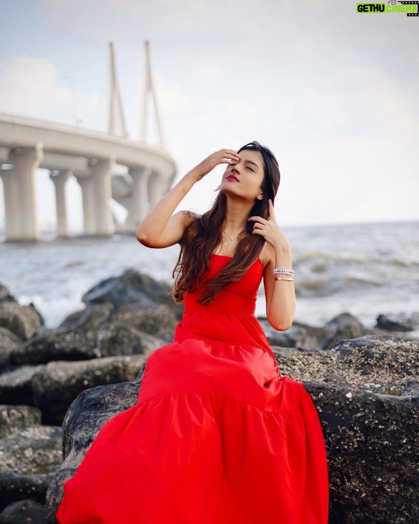 Aadhya Anand Instagram - My mind is full of you🍷 Photography - @shadank_photography . . . . #aadhyaanand #reddress #teenactor