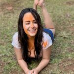 Aanchal Munjal Instagram - This Holi was ultra special in a lot of ways 💛🧡🤍💙 Featuring the love of my life in the last pic 🧿❤️