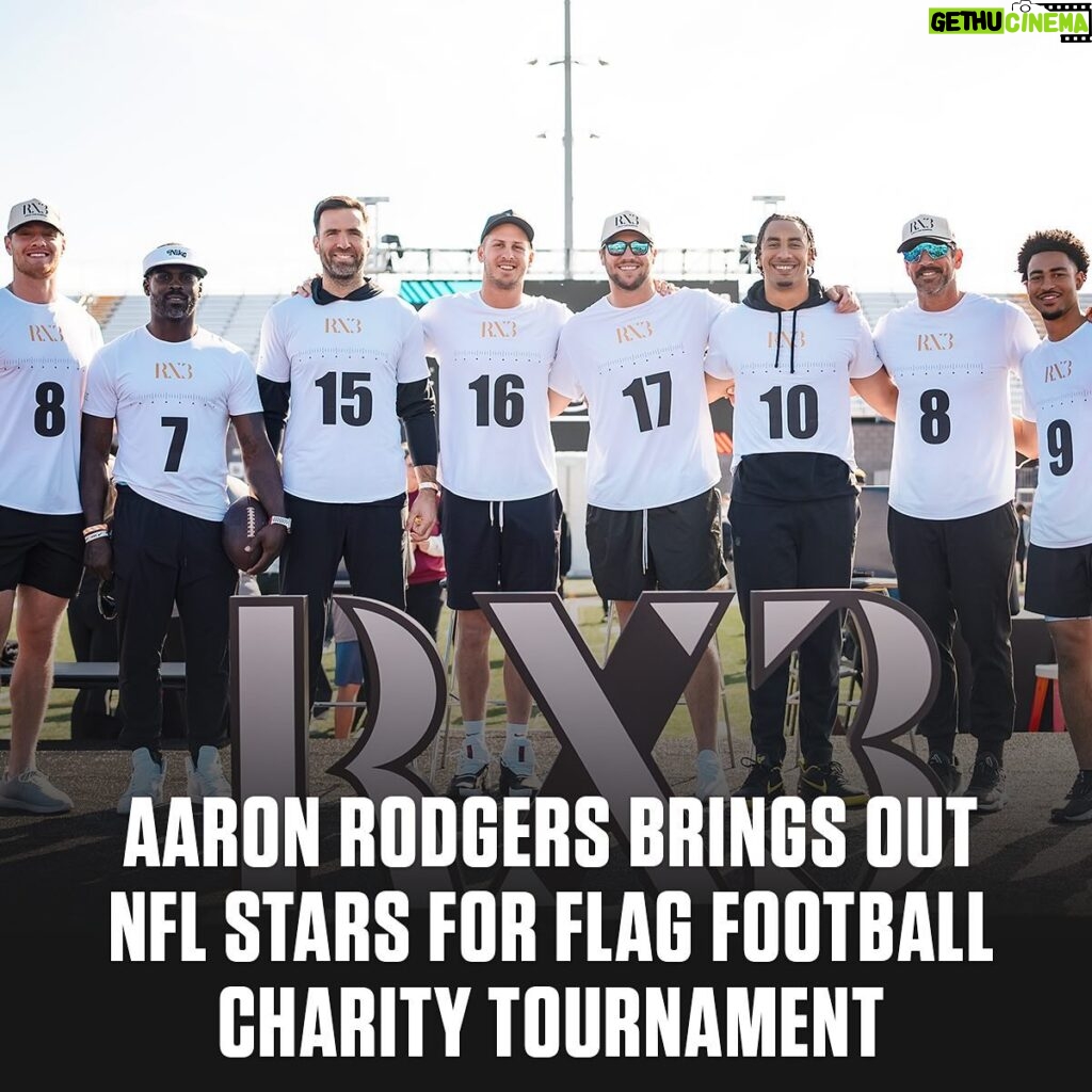 Aaron Rodgers Instagram - @aaronrodgers12 brings together NFL stars to play in @rx3growth’s 3rd annual Charity Flag Football Tournament, where they helped raise nearly $3M for a variety of charities 🙌