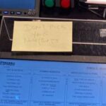 Aaron Rodgers Instagram - This is the @jeopardy podium, and my sticky notes from the 2nd day of filming. I used a lot of these stickies over the couple days of filming and put reminders on there like “Speak Less”, which was an ode to Paul Rudd on Forgetting Sarah Marshall, during surf lessons; “do less”. “Slow Down”, a reminder for me when reading the clues 💯. “Stand Up Straight”; every time I’m reading clues I’m bent over, so that was a reminder to stand up in certain moments when I knew I was on camera. “Relax” and “Energy” were just a couple other good reminders as well. And the last one, was just to check if anyone was looking at my podium between games. Turns out, John the stage manager was, and we had a good laugh about it 😂😂😂 #lovethisshowsomuch #somuchgratitude #last3days #