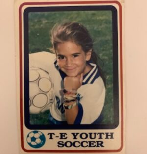 Abbi Jacobson Instagram - Did you play though? I did — Soccer was my main sport but as you can see, I dabbled. These are young ones, but the cute ones :)

#aleagueoftheirown 
#findyourteam 

*For those who know, that’s a Hextall jersey
