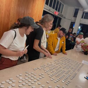 Abbi Jacobson Instagram - Thank you to all that came out to the Pins For The People event last night! We raised over $20,000 for 7 state Supreme Court Candidates! Thank you @canyoncoffee for hosting us and @goodboywine for donating that jammy red especially and pouring for a good cause! What a special night that made me hopeful in a time that feels quite scary. 

That said, we are shifting the fundraising online— for those of you who weren’t near our event last night— so while I won’t be shipping pins, I’m going to be picking 3 donors to do a zoom drink/hang with me (the highest donor and 2 at random)

Click the link in my bio to donate and learn more about the 7 candidates we’re raising funds for!

Hands in!