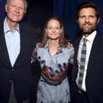 Adam Scott Instagram - Was honored to be included at the @MPTF celebration 100 Years of Hollywood—the MPTF is an essential organization, providing a wide variety of programs and services to take good care of those in our industry who are in need. Jodie Foster & I are pictured with Harry Northup, a wonderful actor who has been helped tremendously by the @MPTF when hit by hard times. If you’d like to lend your support, check out their insta page for more info