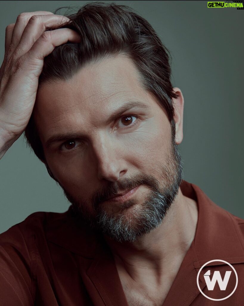 Adam Scott Instagram - Thank you to @thewrap for chatting with me about Severance and other stuff, but especially for allowing me to intertwine my fingers in this photo! Stylist @ilariaurbinati MU @ellefavmakeup H @darbiewieczorek