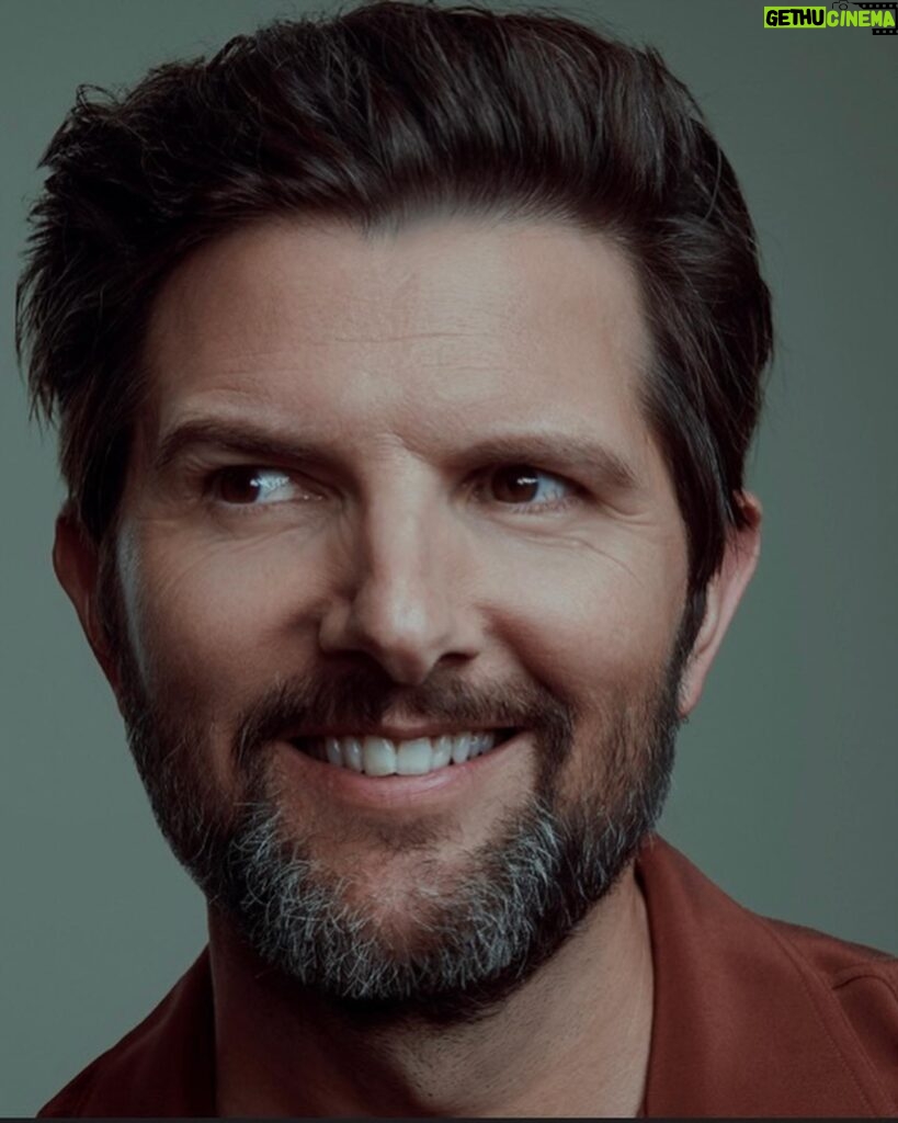 Adam Scott Instagram - Thank you to @thewrap for chatting with me about Severance and other stuff, but especially for allowing me to intertwine my fingers in this photo! Stylist @ilariaurbinati MU @ellefavmakeup H @darbiewieczorek
