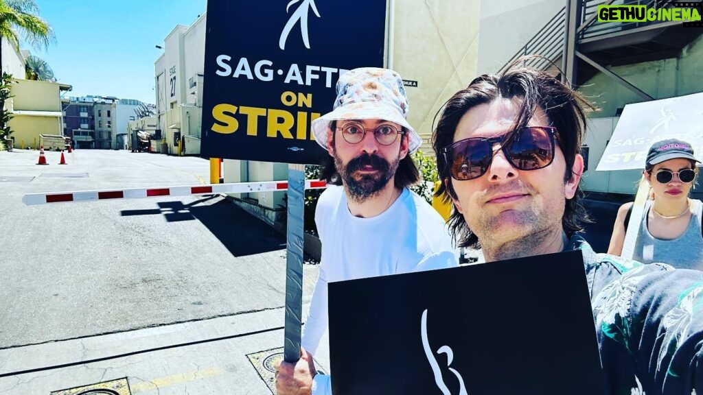 Adam Scott Instagram - @sagaftra & @wgawest @wgaeast will not provide our services until a fair deal is reached. Ball is in your court, AMPTP: you know what you have to do, and it’s not that hard.