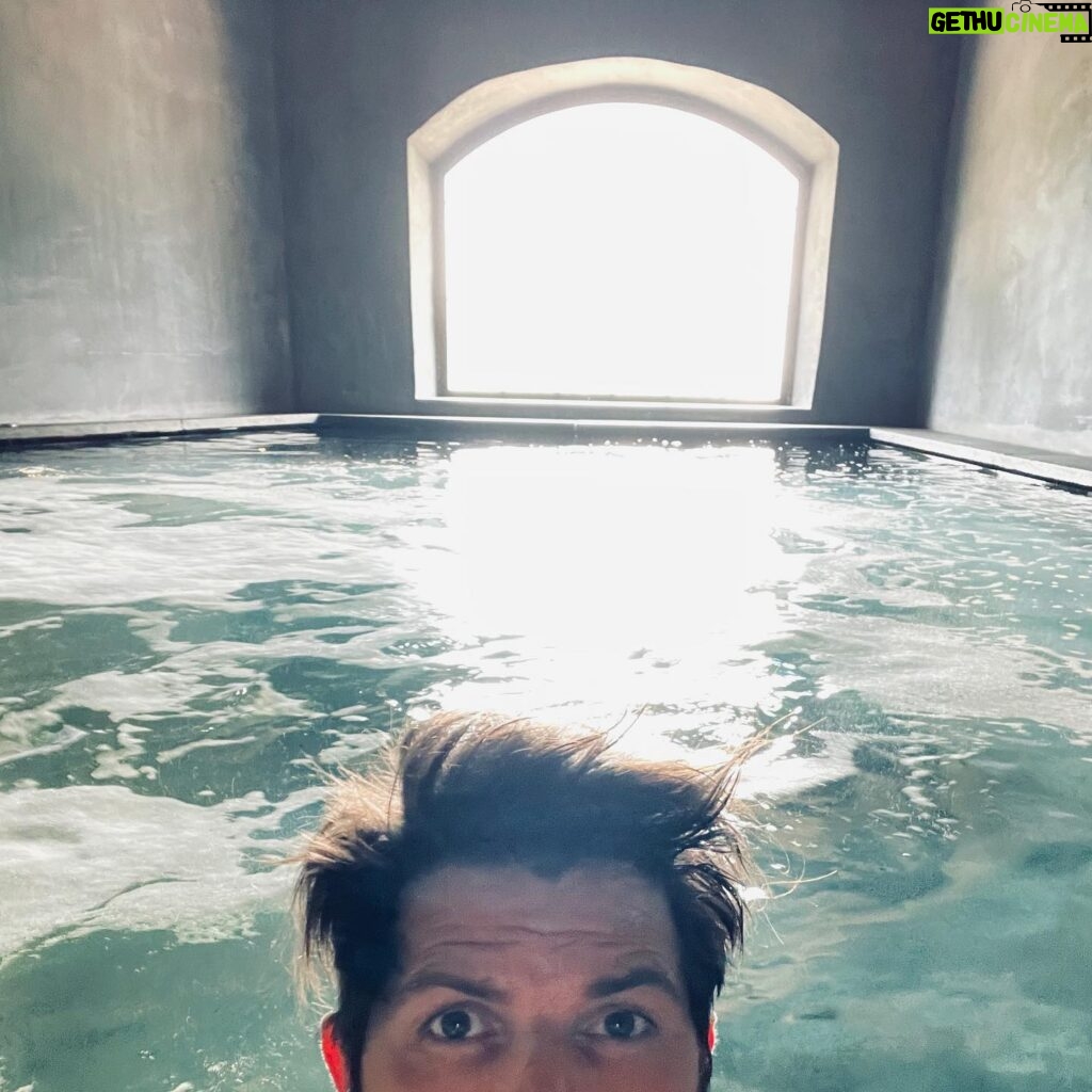 Adam Scott Instagram - Guess how big jacuzzis are in Tuscany