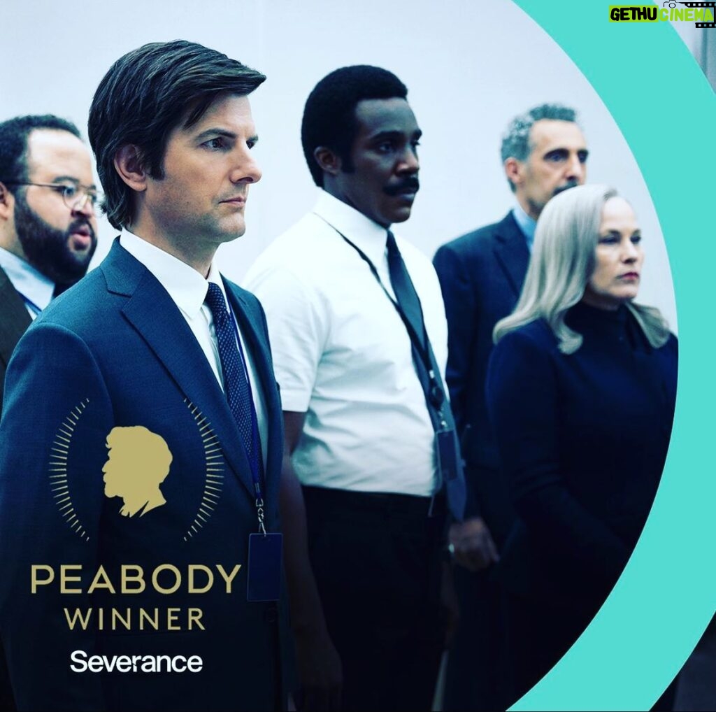 Adam Scott Instagram - Congrats to the cast & crew of Severance for receiving a Peabody Award today—a show that, needless to say, would not exist without our @wgaeast & @wgawest writers. Could not be prouder—thank you to @peabodyawards!