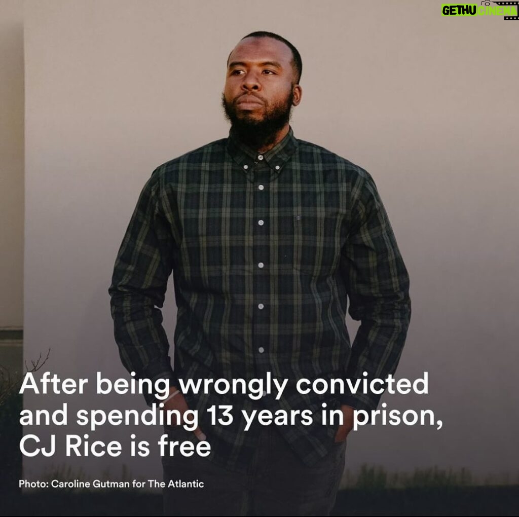 Adam Scott Instagram - An innocent man, CJ Rice, was finally freed yesterday after being exonerated for a crime he didn’t commit—after 13 YEARS in prison. Thanks to @innocenceproject, @jaketapper & many others, CJ is finally out—and could use our help. Any amount is appreciated, gofundme link in my bio.