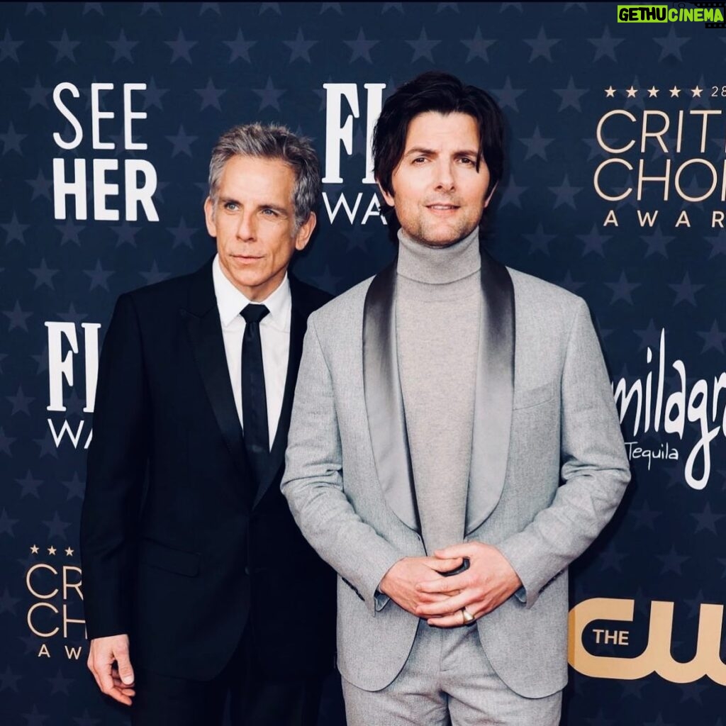 Adam Scott Instagram - Holy shit it’s pics from… Golden Globes! AFI Awards! Critics Choice! Styling: @ilariaurbinati MU: @ellefavmakeup Hair: @darbiewieczorek