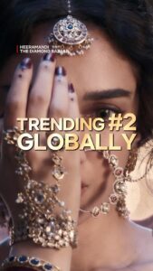 Aditi Rao Hydari Instagram - The whole world is in awe of Heeramandi’s jaadu! 🫶✨ Heeramandi: The Diamond Bazaaar is trending globally in 43 countries! #SanjayLeelaBhansali @bhansaliproductions @prerna_singh6 @m_koirala @aslisona @aditiraohydari @sharminsegal @therichachadha @iamsanjeeda @fardeenfkhan @taahashah @shekhusuman @adhyayansuman @rimpleandharpreet @shriparamanijewels @netflix_in