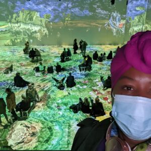 Adrienne C. Moore Instagram - Do you love a museum as much as I do? I could spend hours in one. 

Hope you enjoyed last night's episode of @prettyhardcases. The spectacular @immersivevangogh exhibit in #toronto was featured. Even though it was closed due to Covid (BOOO), the lovely people at @vangogh.experience let me visit the @goghnyc in my lovely city of NYC. 
All I can say is if you have the time, get in yo VAN and GO(GH) visit this exhibit when it comes to your city (get the pun? 😂)