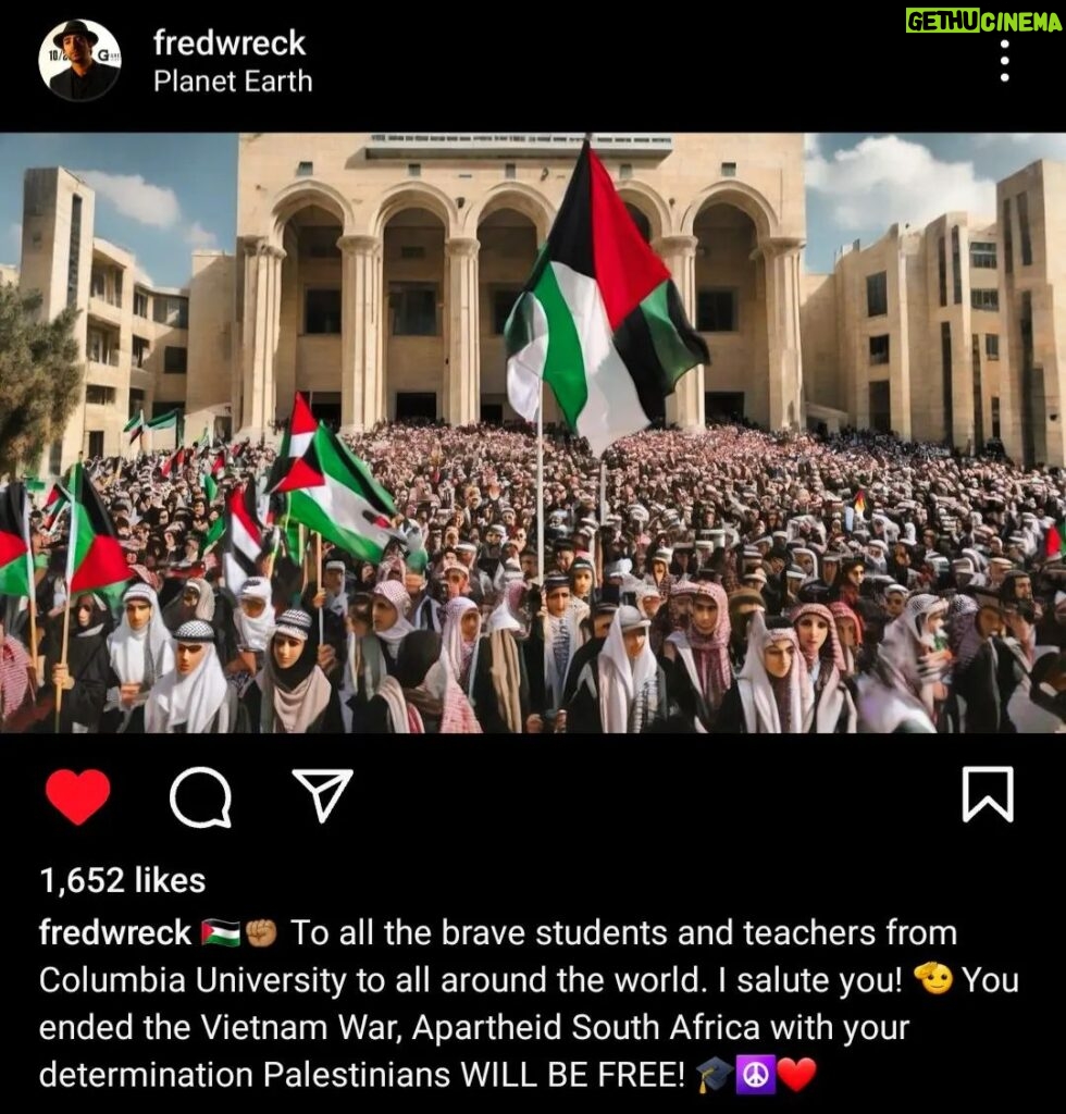 Ahmed Al Fishawy Instagram - Let them know cuz @fredwreck 🇵🇸 #fishawy #freepalestine
