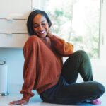 Aja Naomi King Instagram - Doesn’t everyone sit on their kitchen countertops posing waiting for food to magically appear…that’s how cooking works, right?! 🫠