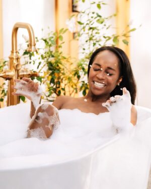 Aja Naomi King Instagram - I mean…who doesn’t love a bubble bath!
