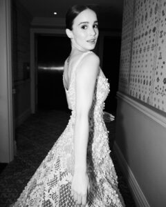 Alba Baptista Instagram - @mrsharrismovie is out! only in Theatres! ❤️ we had a screening yesterday and it filled my heart to see people leave the theatre feeling so good. It’s a heartwarming film that I’m very proud to be a part of. Thank you @director_anthonyfabian for making it all come to life… And Thank you to @dior for dressing me and making me feel like a Claude Monet painting.