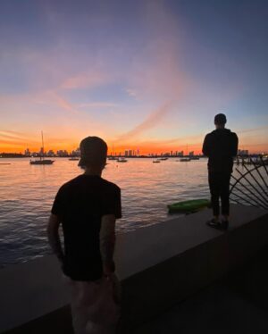 Alex Lange Instagram - no filter necessary. sharing sunsets in miami this week for the art basel @badboi expo with @karmagawa