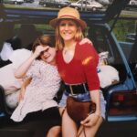 Alexandra Breckenridge Instagram - Found this gem! My mother and I sitting in the back of our car sometime in the early 90's She was so cute 🌹