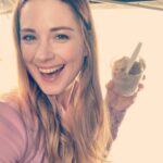 Alexandra Breckenridge Instagram - Me. Showing off my healthy breakfast in a cup that I brought to set in a hotel cup. Coconut yogurt chia flax hemp breakfast mix banana and some granola It’s honestly pretty tasty y’all. 🦋