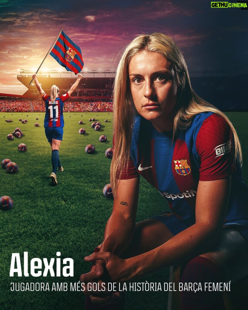 Alexia Putellas Instagram - 𝓐𝓵𝓮𝔁𝓲𝓪, màxima golejadora del Barça femení 🤩 ⚽️ 𝓔𝓷𝓱𝓸𝓻𝓪𝓫𝓸𝓷𝓪, 182 gols ⚽️