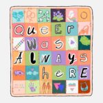 Alice Oseman Instagram - announcing the brand new @aliceoseman x @queerwasalwayshere limited edition t-shirt! only available until december 21st. the design is a sort of pride quilt, with each square containing a little bit of queer joy and history. 100% of profits go to supporting lgbtqia refugees and displaced people via @chooselove also available in black and as a hoodie at the link in our bio 🌈