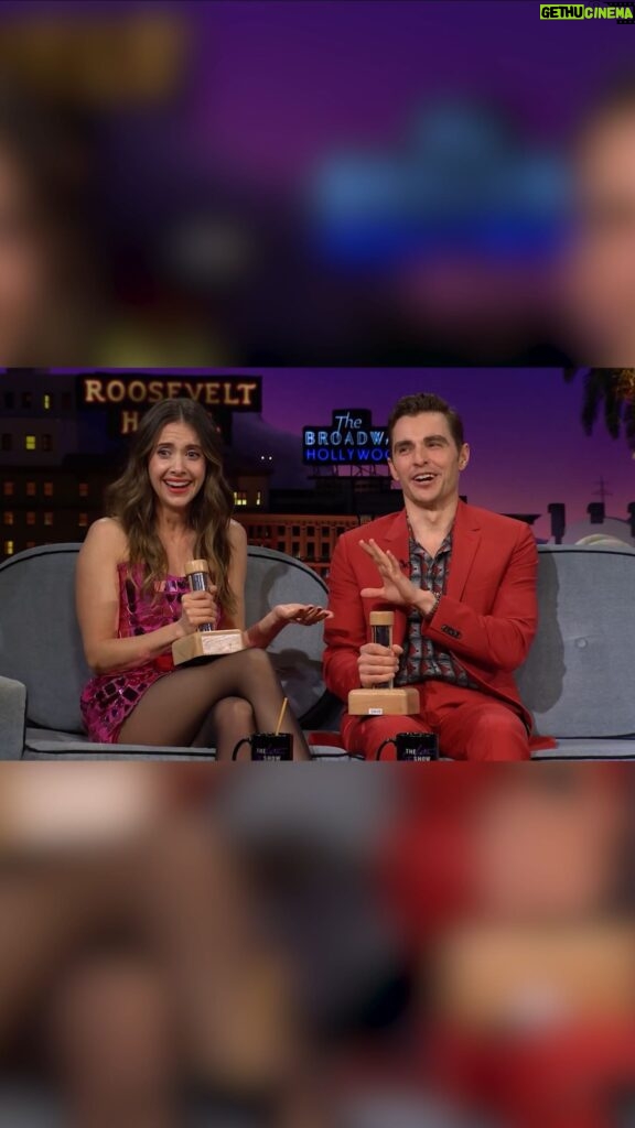 Alison Brie Instagram - @alisonbrie & Dave Franco answer trivia questions about each other but a wrong answer gets them shocked ⚡️ #alisonbrie #davefranco #couplegoals