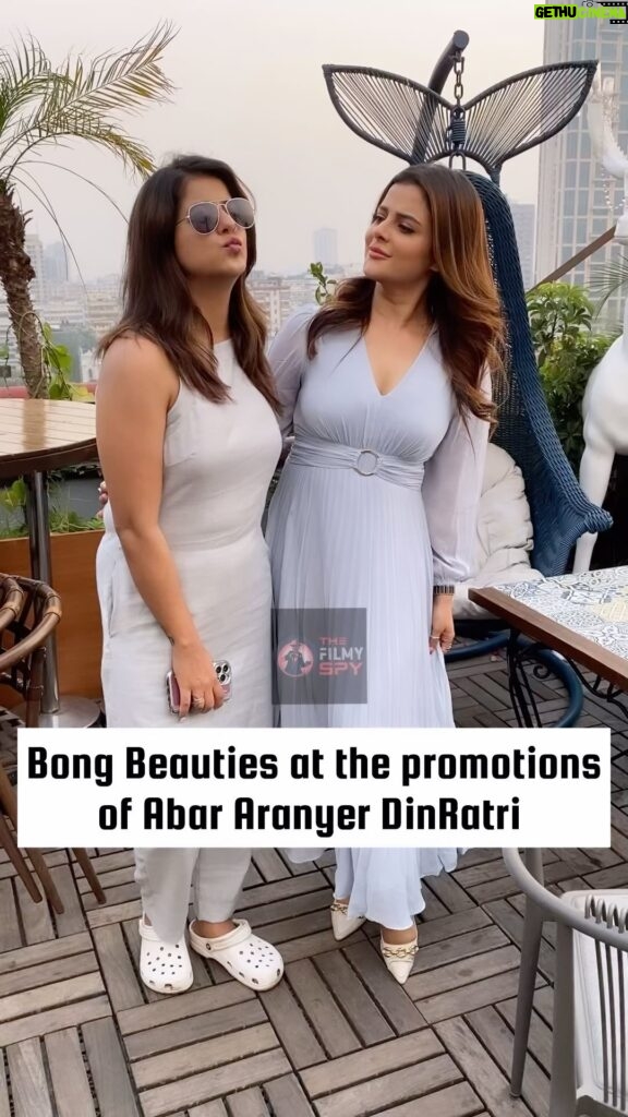 Alivia Sarkar Instagram - Bong Beauties at the promotions of #AbarAranyerDinRatri @reel2alivia @mukhopadhyayrupsha #moviepromotion #thefilmyspy