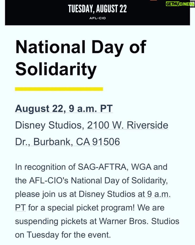 Allison Janney Instagram - Please join the cast and crew of The West Wing tomorrow and support the strikes if you can! #sagaftrastrong