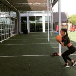 Allison Stokke Instagram - Med Ball Monday! Borzov Heaves for developing power alongside sprint positional context