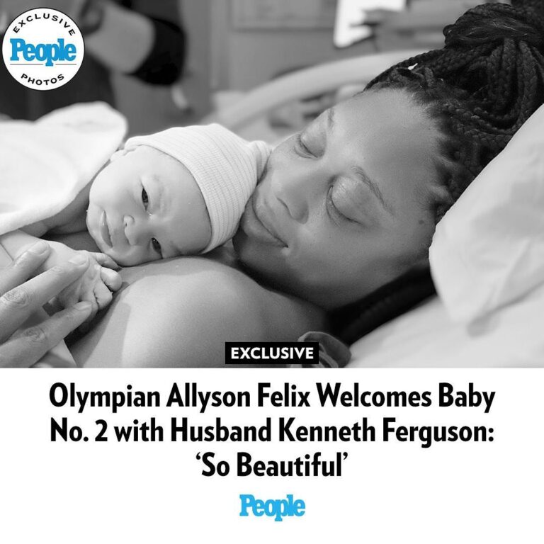 Allyson Felix Instagram - Allyson Felix’s team just got bigger! ❤️ The retired record-breaking Olympian and co-founder of Saysh welcomed her second baby with husband Kenneth Ferguson on Wednesday, April 10, confirming the news exclusively with PEOPLE. “We are overjoyed to welcome our son Kenneth Maurice Ferguson III, who we will lovingly call Trey,” Felix tells PEOPLE in a statement. See more photos in our bio link! | 📷: Chandler Garrett