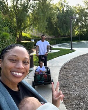 Allyson Felix Instagram - I can confirm going from 1 kid to 2 is wild🤯🙃🤪but I love it here🫶🏾