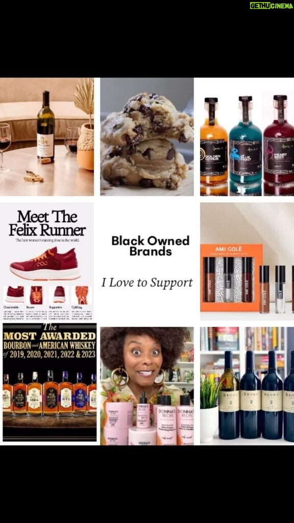 Allyson Felix Instagram - Check out some of my favorite black owned brands! Building something is HARD…having your community behind you is a game changer🖤 Drop some more below👇🏾 🍷@mcbridesistercollection 🍪 @fleursetsel 🧃@morelifeliquid 👟@bysaysh 💄@byamicole 🥃 @unclenearest 🪮 @donnasrecipe 🍷@brownestate