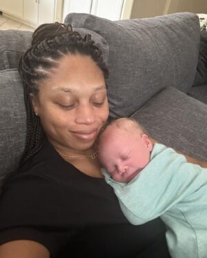 Allyson Felix Instagram - I can confirm going from 1 kid to 2 is wild🤯🙃🤪but I love it here🫶🏾