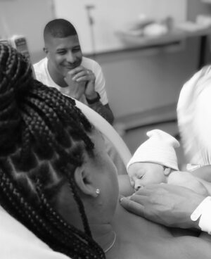 Allyson Felix Instagram - This journey!! After the traumatic and life threatening delivery I had with Cammy due to severe pre-eclampsia, the most important thing I wanted from this birth was for my son and I to survive. I’m so grateful to God that we did!🤍🙏🏾

I was blessed to have the unmedicated VBAC that I wanted so badly. Instead of sharing the usual challenges and traumas around birthing, I get to share the most beautiful, powerful, ridiculously hard yet insanely rewarding experience. My heart is bursting with gratitude because, this time it’s a story of joy and healing. Having a doctor who looked like me, understood my fear, listened and made me feel safe was everything! I simply could not have done it without my doula @chandlerchrista . She was the support and guide that I needed. She believed in me and encouraged me when I started to doubt myself. @doulalovescreation gave me the tools to be able to birth naturally using hypnobabies. My partner @supermanferg was my rock through it all.

My advocacy work around black maternal health will continue because every woman of color deserves to have the full experience of joy in birth, instead of the fear we are accustomed to.

We are so madly in love with Trey🩵

photos: @chandlerchrista