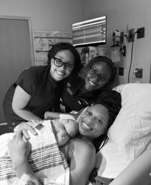 Allyson Felix Instagram - This journey!! After the traumatic and life threatening delivery I had with Cammy due to severe pre-eclampsia, the most important thing I wanted from this birth was for my son and I to survive. I’m so grateful to God that we did!🤍🙏🏾

I was blessed to have the unmedicated VBAC that I wanted so badly. Instead of sharing the usual challenges and traumas around birthing, I get to share the most beautiful, powerful, ridiculously hard yet insanely rewarding experience. My heart is bursting with gratitude because, this time it’s a story of joy and healing. Having a doctor who looked like me, understood my fear, listened and made me feel safe was everything! I simply could not have done it without my doula @chandlerchrista . She was the support and guide that I needed. She believed in me and encouraged me when I started to doubt myself. @doulalovescreation gave me the tools to be able to birth naturally using hypnobabies. My partner @supermanferg was my rock through it all.

My advocacy work around black maternal health will continue because every woman of color deserves to have the full experience of joy in birth, instead of the fear we are accustomed to.

We are so madly in love with Trey🩵

photos: @chandlerchrista