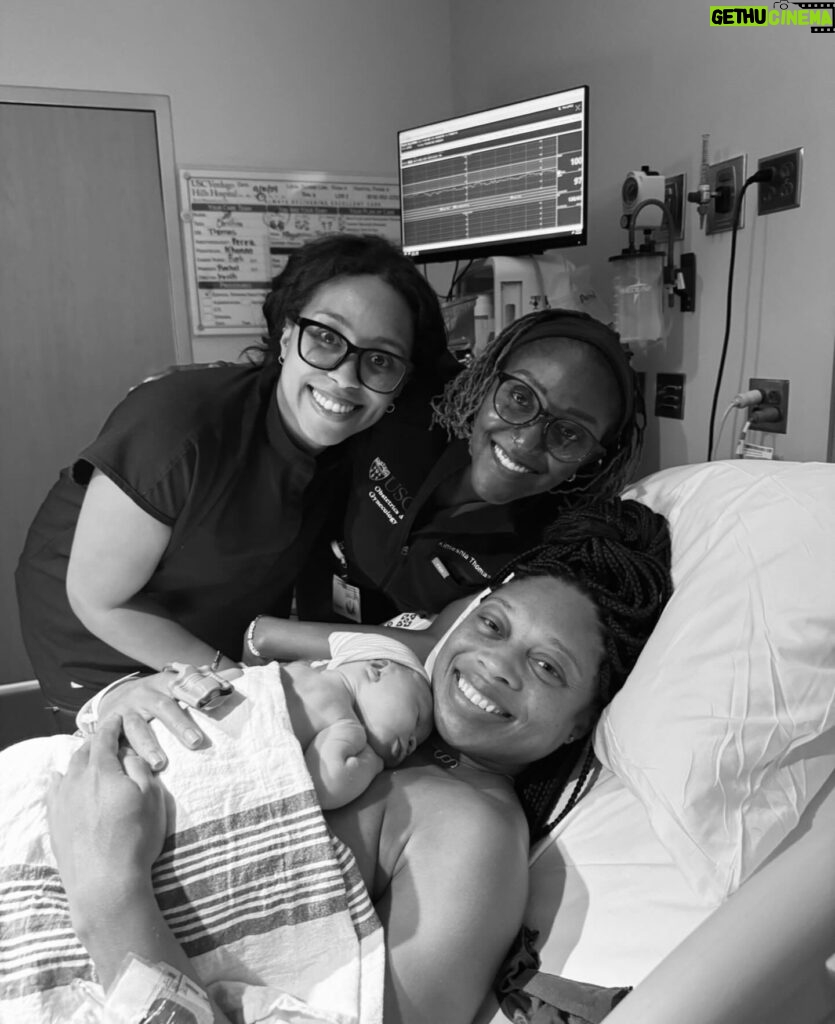 Allyson Felix Instagram - This journey!! After the traumatic and life threatening delivery I had with Cammy due to severe pre-eclampsia, the most important thing I wanted from this birth was for my son and I to survive. I’m so grateful to God that we did!🤍🙏🏾 I was blessed to have the unmedicated VBAC that I wanted so badly. Instead of sharing the usual challenges and traumas around birthing, I get to share the most beautiful, powerful, ridiculously hard yet insanely rewarding experience. My heart is bursting with gratitude because, this time it’s a story of joy and healing. Having a doctor who looked like me, understood my fear, listened and made me feel safe was everything! I simply could not have done it without my doula @chandlerchrista . She was the support and guide that I needed. She believed in me and encouraged me when I started to doubt myself. @doulalovescreation gave me the tools to be able to birth naturally using hypnobabies. My partner @supermanferg was my rock through it all. My advocacy work around black maternal health will continue because every woman of color deserves to have the full experience of joy in birth, instead of the fear we are accustomed to. We are so madly in love with Trey🩵 photos: @chandlerchrista