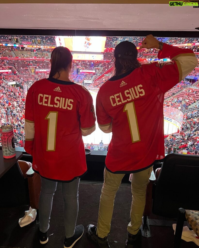 Amanda Nunes Instagram - Enjoying the playoffs with @celsiusofficial game massa. #panthers #celsius #lioness