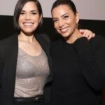 America Ferrera Instagram – 🔥 @flaminhotmovie is a triumph. @evalongoria is an exciting & stylish filmmaker who showcases incredible talent on and behind the screen in her feature film directing debut. It was an honor and a pleasure to talk to her and the insanely talented @jessejohngarcia & @annieggonzalez about how they made the film. Please enjoy this film ASAP if you haven’t already! 

Also, slide 3 captures my favorite part about being on panels with Eva- we always talk over each other and we both use our hands a lot.