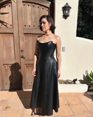 America Ferrera Instagram - Leather at the Luncheon 🖤
Celebrating BARBIE at the #AFIawards #Top10FilmList #2023 

@karlawelchstylist 
@hairbyaviva 
@carolagmakeup