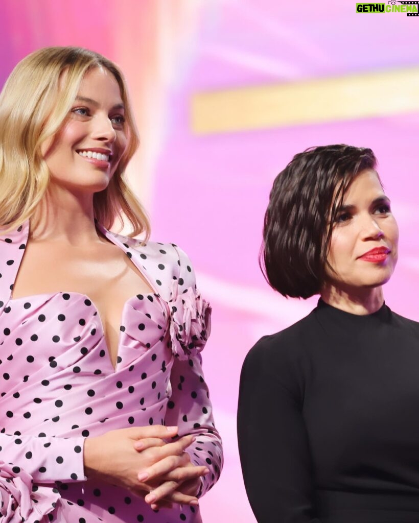 America Ferrera Instagram - 🌸A special night at Palm Springs Film Awards honoring our beloved & phenomenal Barbie director Greta Gerwig. @psfilmfest 💖Glam @karlawelchstylist @larryjarahsims @carolagmakeup