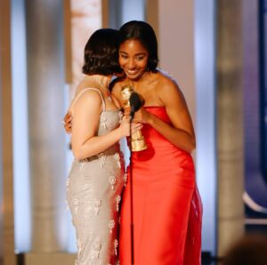 America Ferrera Instagram - 💖BTS of a joyful night celebrating @barbiethemovie and all the incredible work acknowledged at @goldenglobes