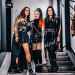Amy Lee Instagram - It’s a very empowering thing to share the stage with such strong, beautiful women. I am so grateful for this tour, and the light I can feel it shining. We snapped this photo between sets in Brussels, and it is a true rarity- you never see all three singers dressed for show at the same time! 😉 Miss you, @deenajakoub ! 📸 @setvexy